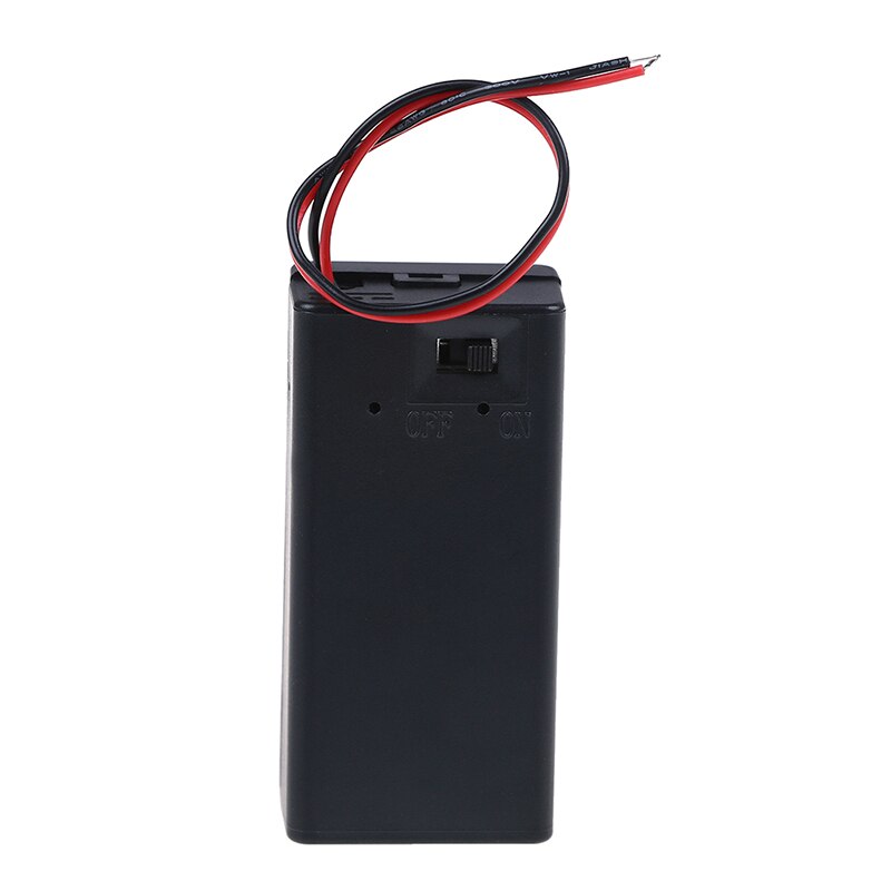 Caja de soporte de batería PP3 de 9V, carcasa de CC con cable, cubierta de interruptor de encendido/apagado