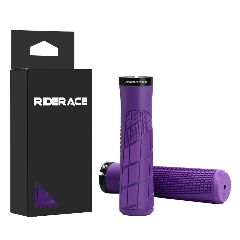 RIDERACE Mountainbike-Lenkergriffe, TPR-Gummi, ergonomischer MTB-Fahrradlenker, BMX-Lenkgriff, rutschfest, bequeme Lenkerenden: Lila
