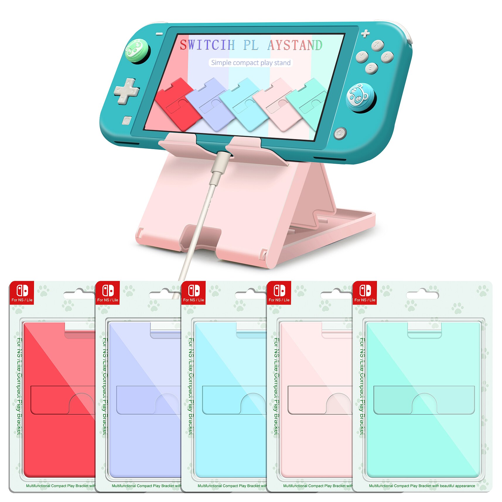 Portable Nintendo Switch consola de juegos soporte para Nintendo Switch teléfono Pad púrpura soporte NS accesorios de viaje ajustables