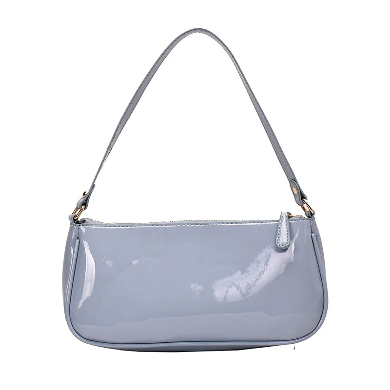 Solid Vintage Baguette Tassen Voor Vrouwen Mini Keten Kleine Schouder Eenvoudige Dame Handtassen Cash Purse Dames Tassen: Blauw