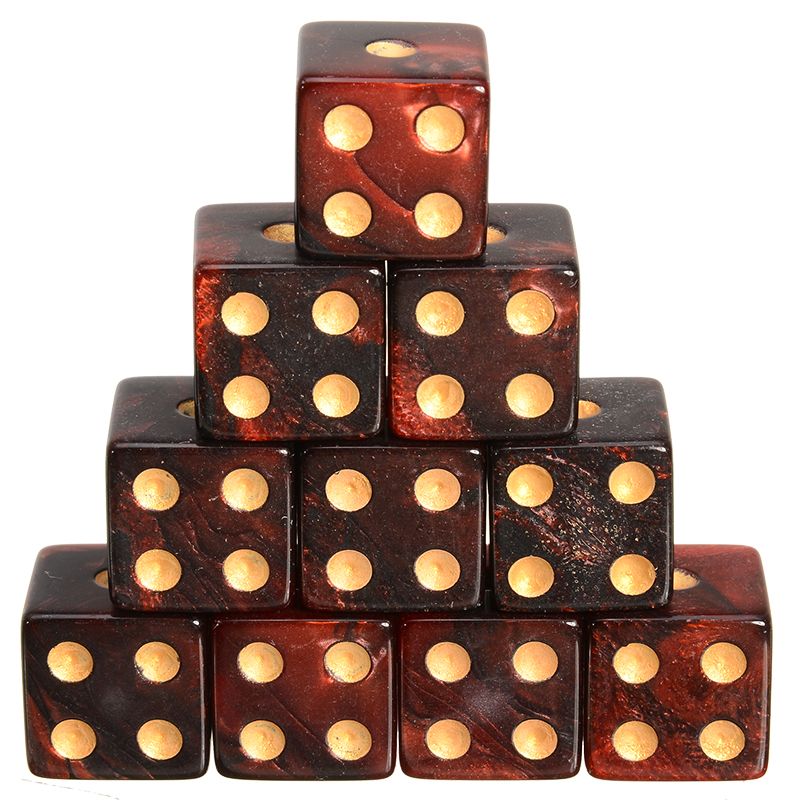 10pcs 6 Sided Dice 16mm Colorful Dice Round Corner Pearl Gem Dices Set Playing Table Games Entertainment Dice