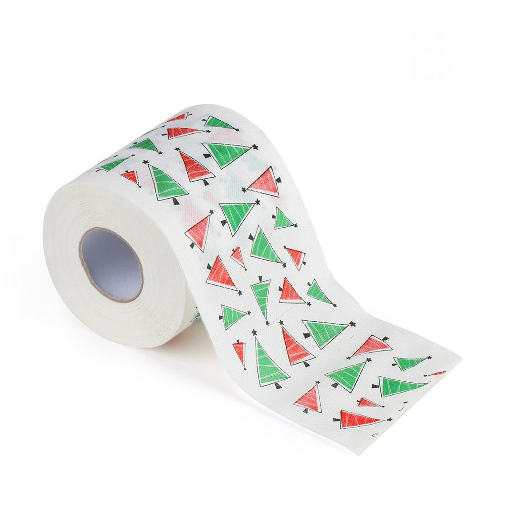 Badepapir juletrykt hjem julemanden bad toilet toiletpapir christma leverer xmas dekor tissue 8/25m toiletpapir: B / 8m