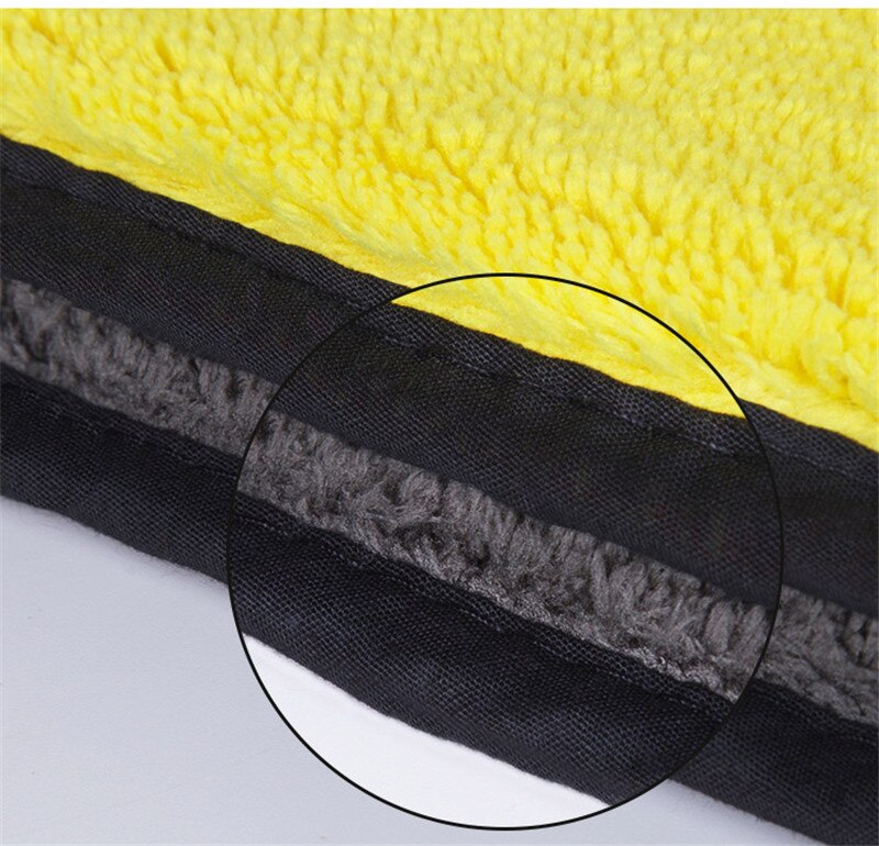Serviette de bain en molleton de corail haute densité, 60x160cm, Double couche, velours Double face, pour le nettoyage et le polissage de la voiture