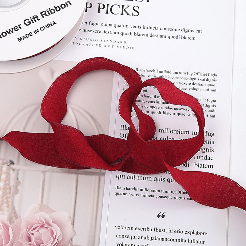 10 Yards Handmade Frayed Edged Chiffon Silk Ribbons DIY Wedding Invitation Wrapping Bouquets Packaging Party Decorations