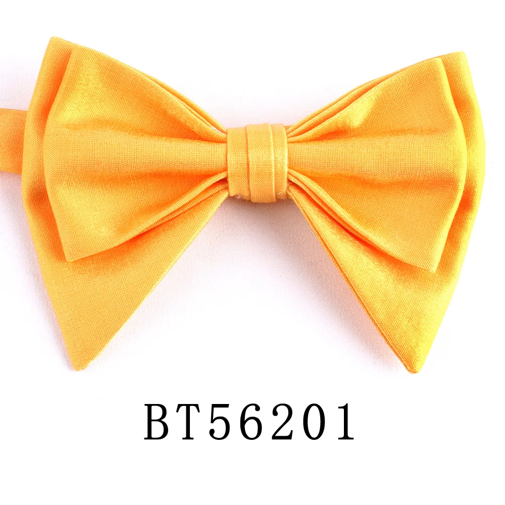 Bow Ties For Men Pre-tied Style Over sized Bow ties Gloss Fabric Solid Color Formal Men Bow tie For Wedding Party: WHITE