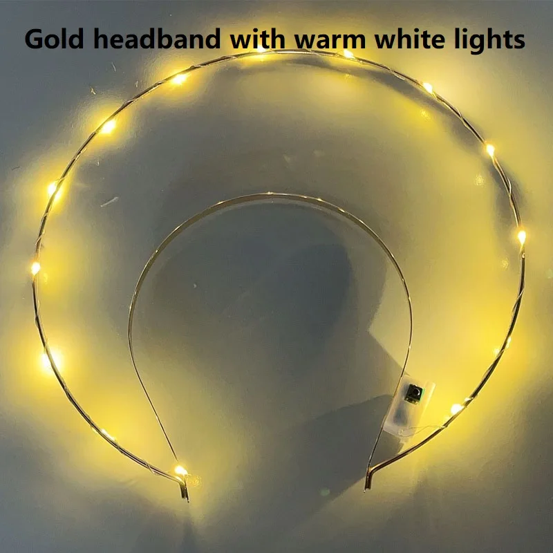 Glow Light Up Godin Crown Angel Bridal Gold Halo Hoofdband Veer Bloem Haarband Verjaardagsfeestje Heks Koningin Haar Slijtage Cadeau: green