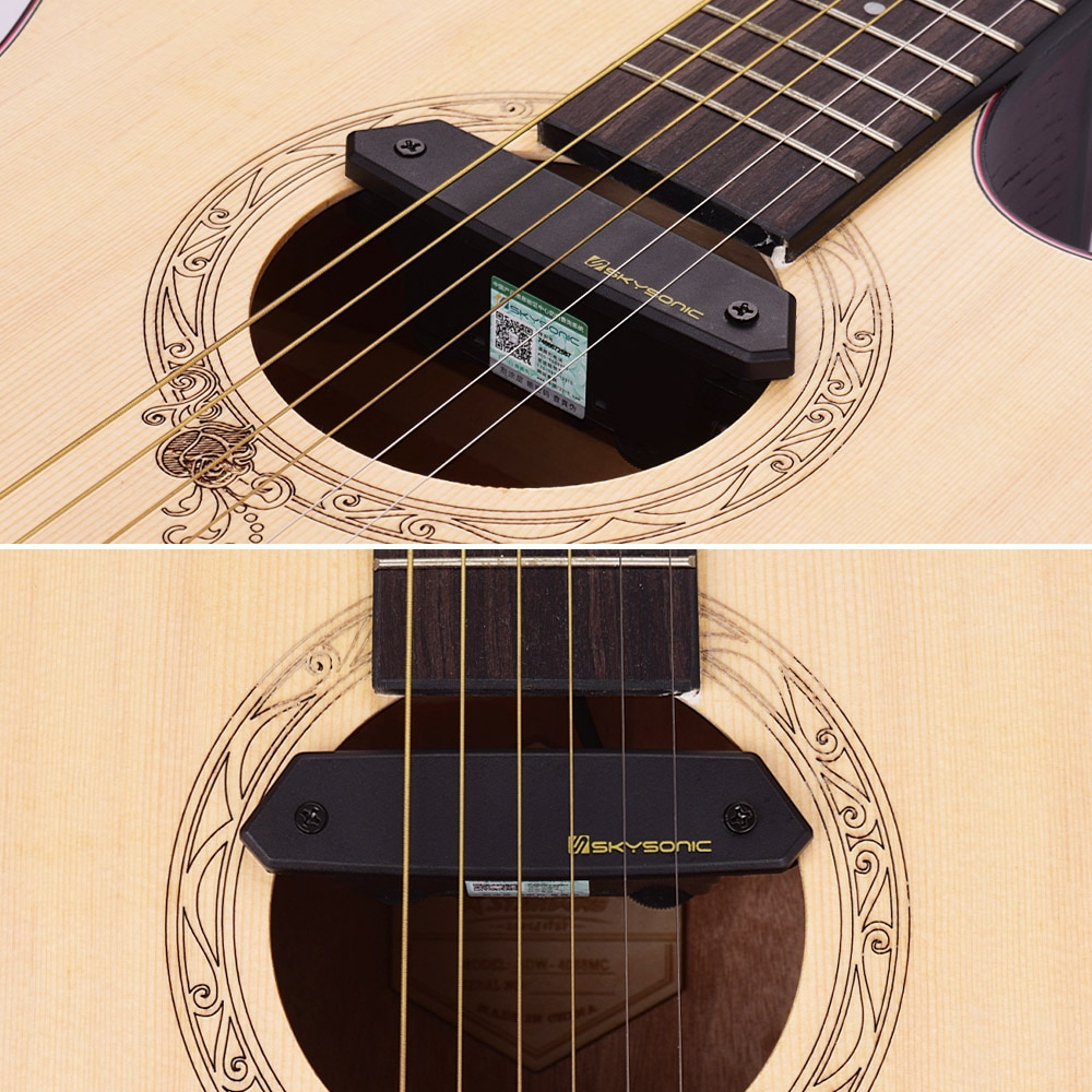 Skysonic t -902 akustisk guita pickup magnetisk + mikrofon dual pickup-systemer med lydstyrkekontrol til klassisk folk guitar-del