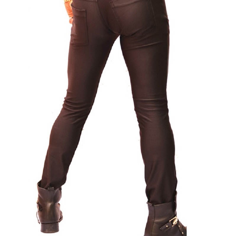 Plus Größe Herren Mercerisierter Spandex High-Stretch Leggings Club Dünne Stiefel Hosen Engen Bein Hose Fad Schlanke Form Bleistift hosen