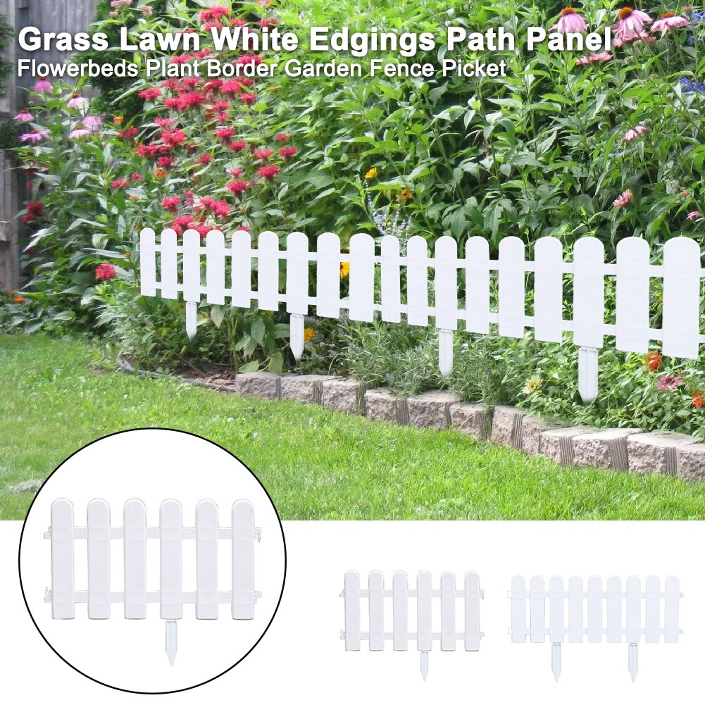 Easy Install Garden Fence Lightweight Plant Border Yard Grass Lawn Path Panel Flowerbeds Protective White Edgings Landscape