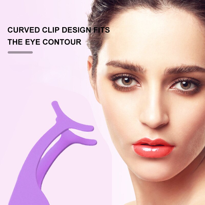 Manooby Stainless Steel Eyelash Tweezers False Eyelashes Applicator Eyelash Extension Curler Nipper Auxiliary Clamp Makeup