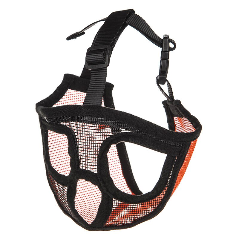 Muselière pour petit chien bouledogue français, panier de souris, respirant, laisse, fournitures de harnais: Orange Muzzle / L Neck48-62cm