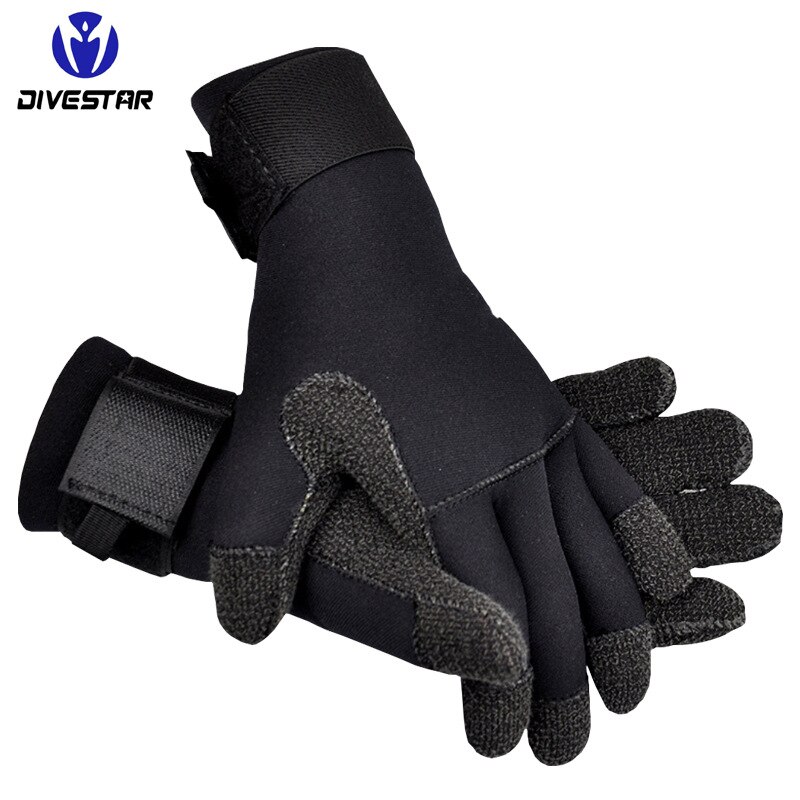 Guantes cálidos de neopreno de 3mm para hombre y mujer, guantes de buceo, windsurf, pesca submarina, guantes de pesca