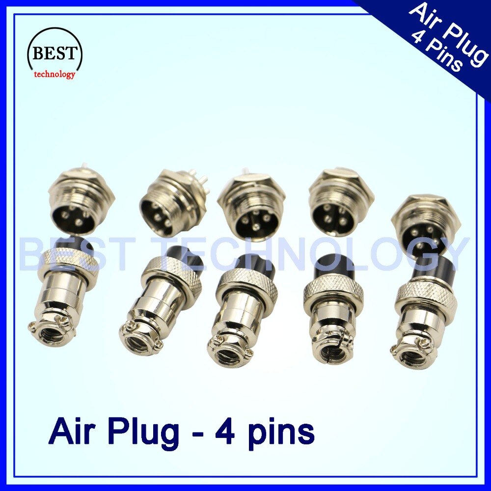 5pcs Small Air Plug Male & Female plug Diameter 16mm GX16 4pins core cable connector