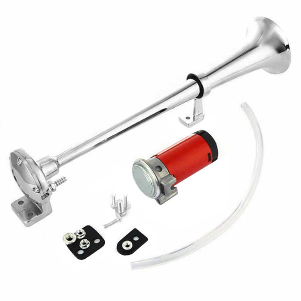 Klaxon de Train 12V avec trompette simple forte de compresseur d'air pour le bateau de Train de camion TD326: Red without wiring