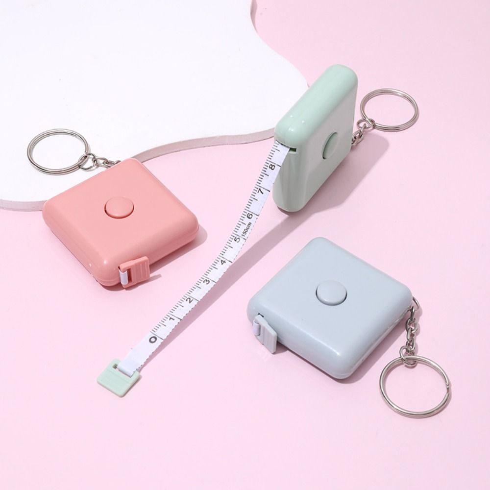 Mini Meetlint Intrekbaar Meet Kleding Meetlint Plastic Vierkante Metingen Tool Draagbare Naai Accessoires