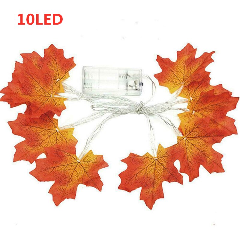 Fairy String Lights 10/20/40 LED Fall Maple Leaves Fairy String Light Autumn Leaf Lamp Garland Home Party Halloween Decoration: 1.5m 10 LEDs