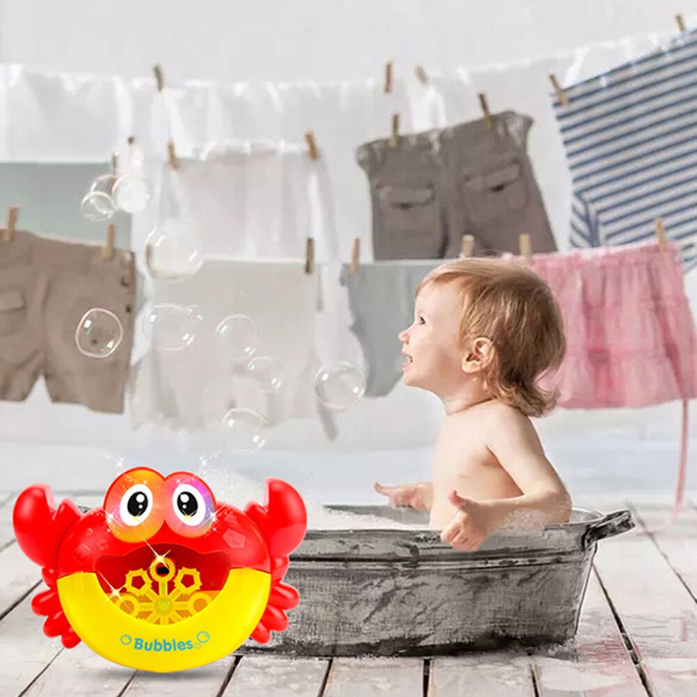 Bubble Crabs LED Light Music Baby Bath Toys Kids Pool Swimming Bathtub Soap Machine Automatic Bubble Funny Crab BathToy