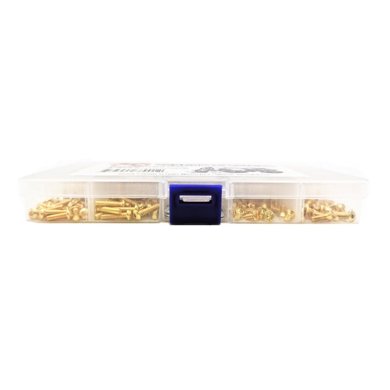 RC Car Screw Set - 1/8 1/10 Scale - Golden & Silver - Metal Box - for HSP Axial