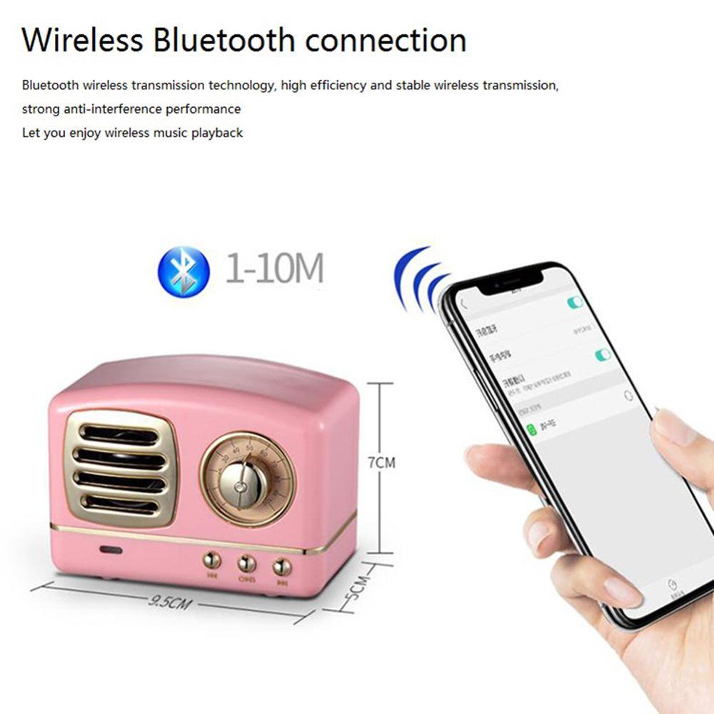 Draagbare Speaker Bluetooth Speaker Mini Retro Draadloze Luidsprekers Radio USB/TF Card Muziekspeler HIFI Subwoofer Bluetooth 4.1