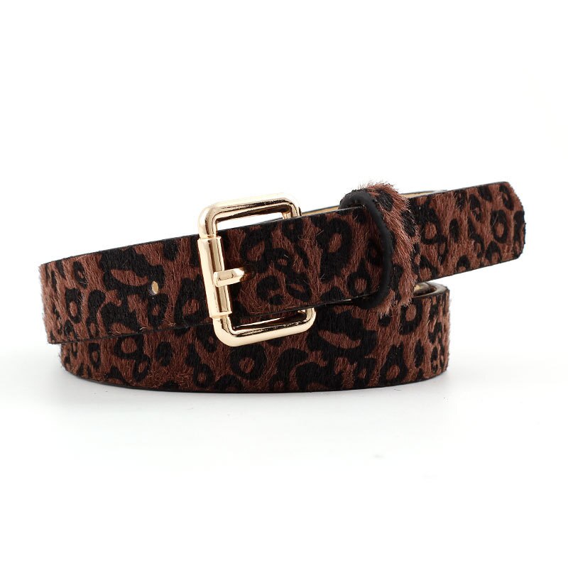 Vrouwelijke Luipaard Riem Snake Skin Zebra Print Dunne Paardenhaar Tailleband Pu Lederen Gouden Ring Hart Pin Metalen Gesp Dames Riemen