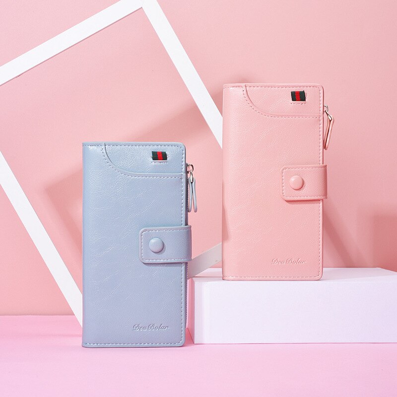 Newhotstacy – pochette portefeuille longue pour femmes, sac multifonctionnel pour téléphone portable, fermeture éclair, sac à cartes, 110619