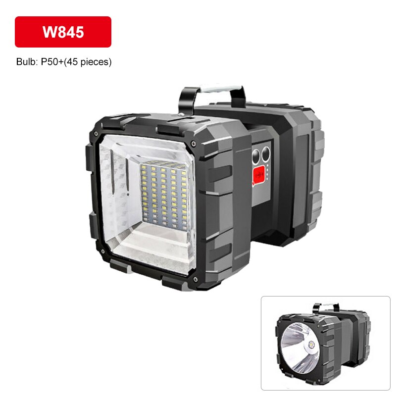 150000LM L2/XHP70 Rechargeable LED Searchlight Floodlight Double Head Waterproof Flashlight Lantern Portable Camping Lamp: W845-XHP50