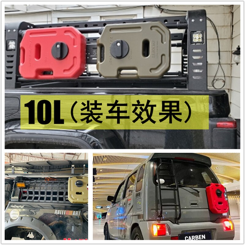 Jerrycan-tanque de combustible de plástico negro de 10 litros, depósito de gasolina de repuesto para coche, motocicleta, ATV, SUV, UTV