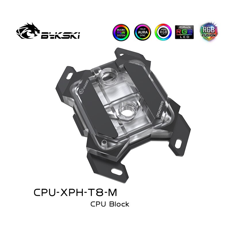 Bykski AMD CPU Water Block For AMD Ryzen3/5/7 X470/AM/FM, CPU Liquid Cooler Support 12V RGB/5V A-RGB/SYNC,CPU-XPH-T8-M