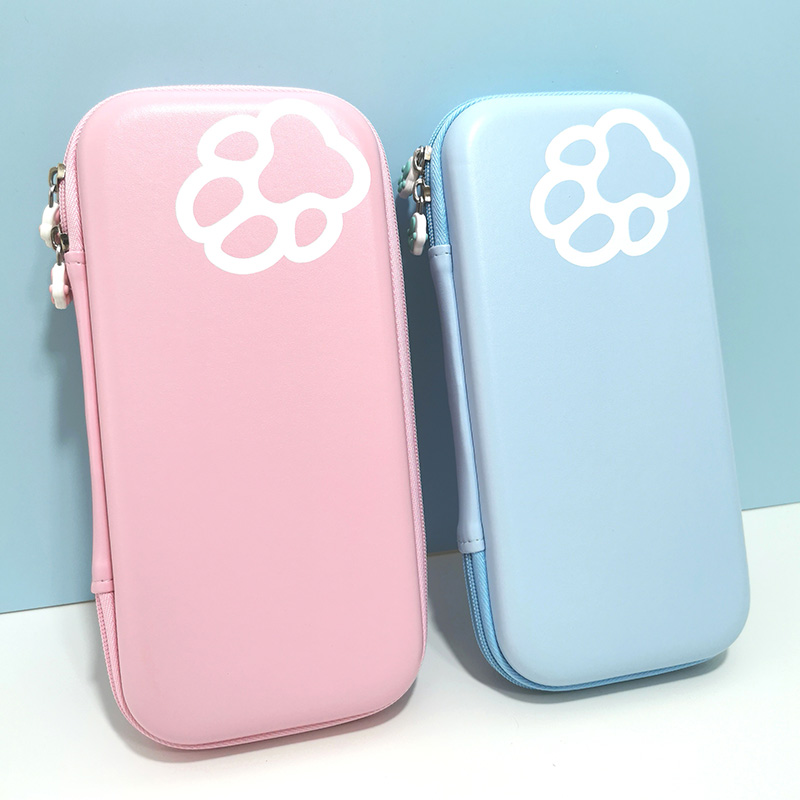 Bolsa de almacenamiento con pata de gato para Nintendo Switch, estuche de transporte protector OLED , carcasa dura, accesorios rosas para Animal Crossing
