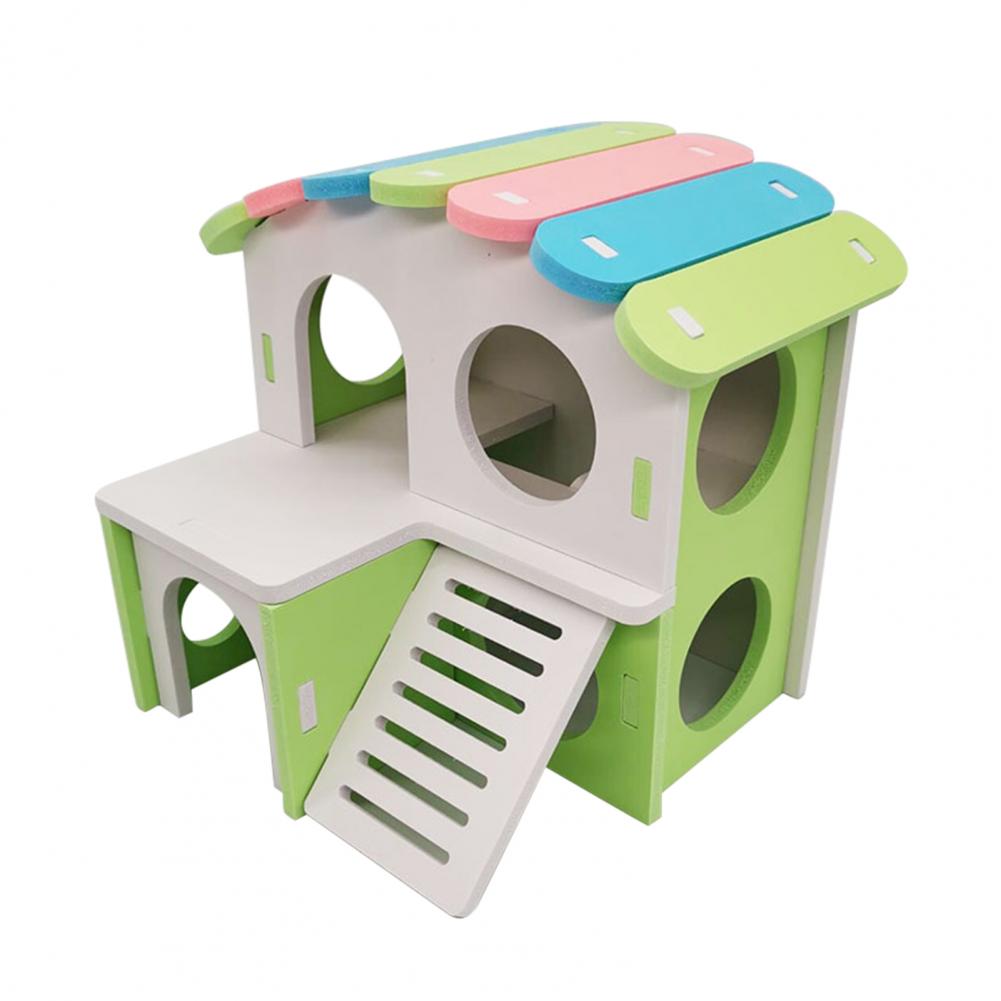 Safe Pet Landscaping Ventilated Mouse Sleeping Nest House Toy for Rat Hamster Villa Small Pets House: Green
