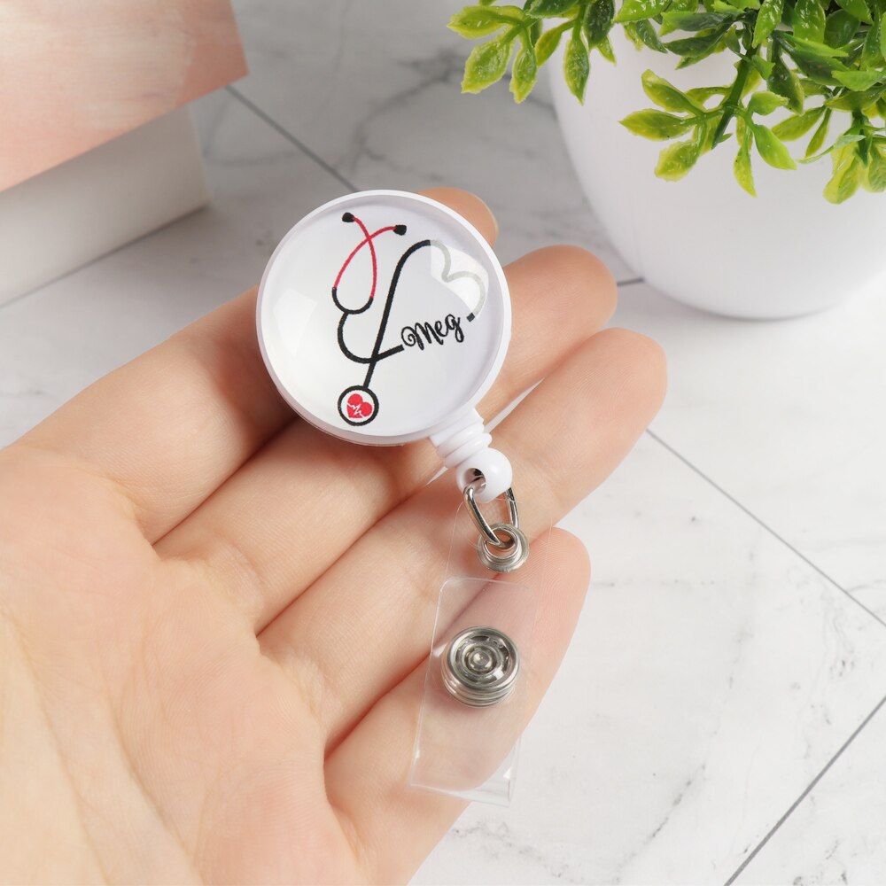 Retractable Badge Reel Nurse Display ID Name Card Badge Holder Anti-Lost Clip Key Ring