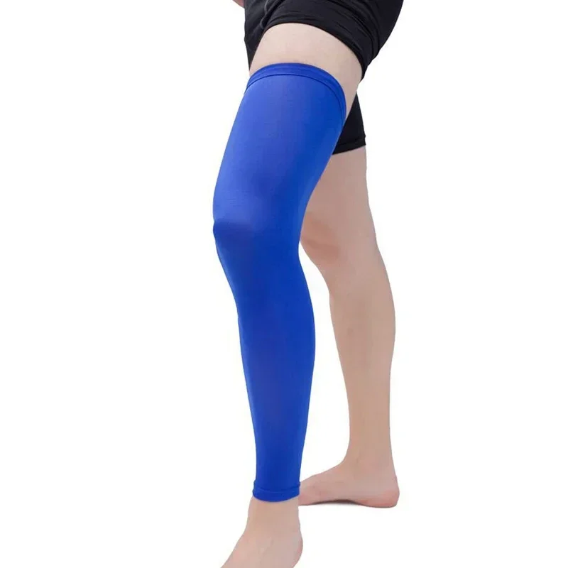 1Stck Kompression Beinlinge Basketball FußBall Radfahren Socken Knie waten Ärmel UV Sonne Atmungsaktive Beinlinge Männer Frauen: XL / Blau