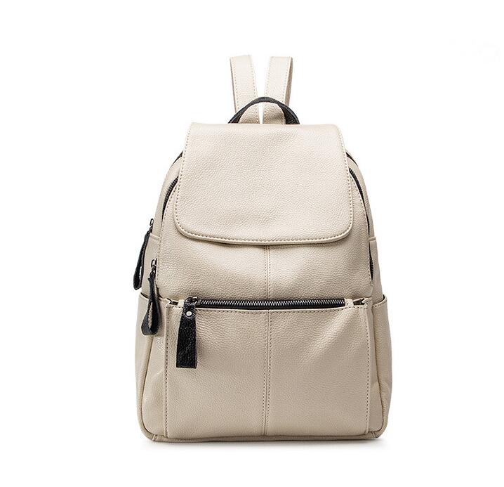 071017 vrouwen mode PU leer rugzak: Beige