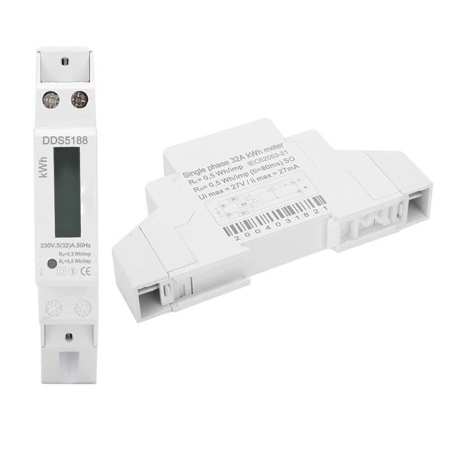 Smart Watt-Hour Meter Miniature Single-Phase Electricity Meter LCD Display DDS5188 230V Kwh Meter