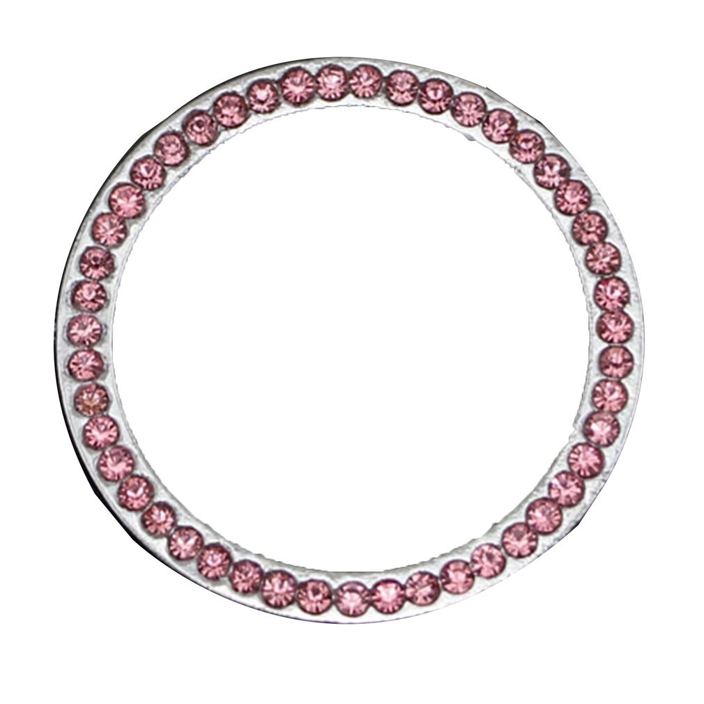 Luxury Bling Rhinestone Start Engine Decorative Decal Universal Car Styling Start Stop Button Ignition Key Ring: pink