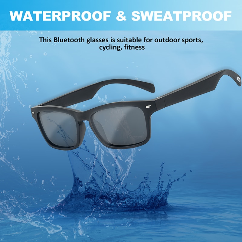 Hightech-smart-sonnenbrille mit kabelloser bluetooth-freisprecheinrichtung, musiksteuerung, sprachsteuerung und offenem ohrlautsprecher für gaming, meetings und autofahren