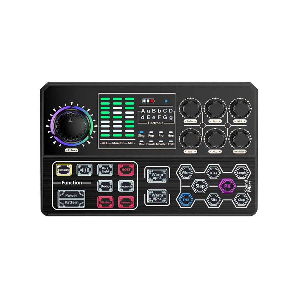 Music Recording Bluetooth5.0 Compatible Phone External With Effects Universal Live Sound Card Voice Changer Multifunctional