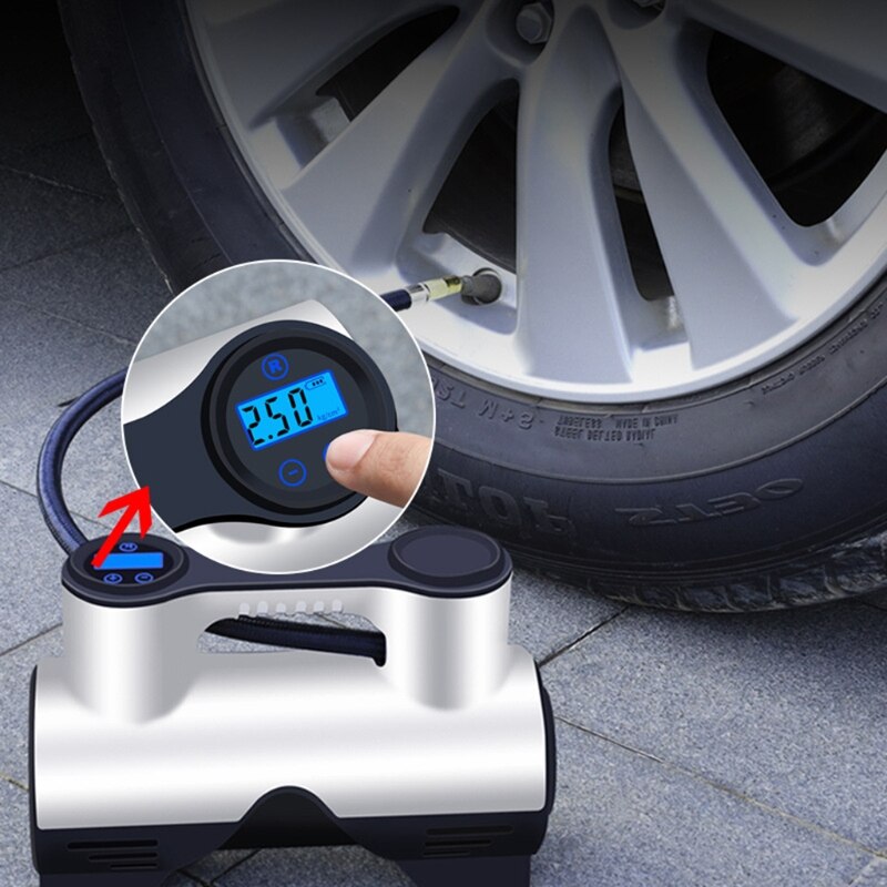 12V/120W Portable Air Compressor Multifunctional Air Pump Tire Inflator with Bright Emergency Flashilight