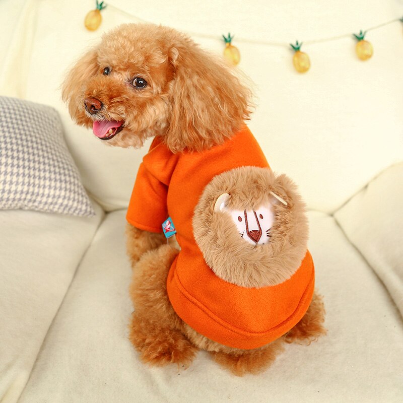 PETCIECLE Huisdier Jurk Teddy Pommeren Bichon Hond Comfortabele Herfst en Winter Herfst Honden Pluche Leeuw Kleding