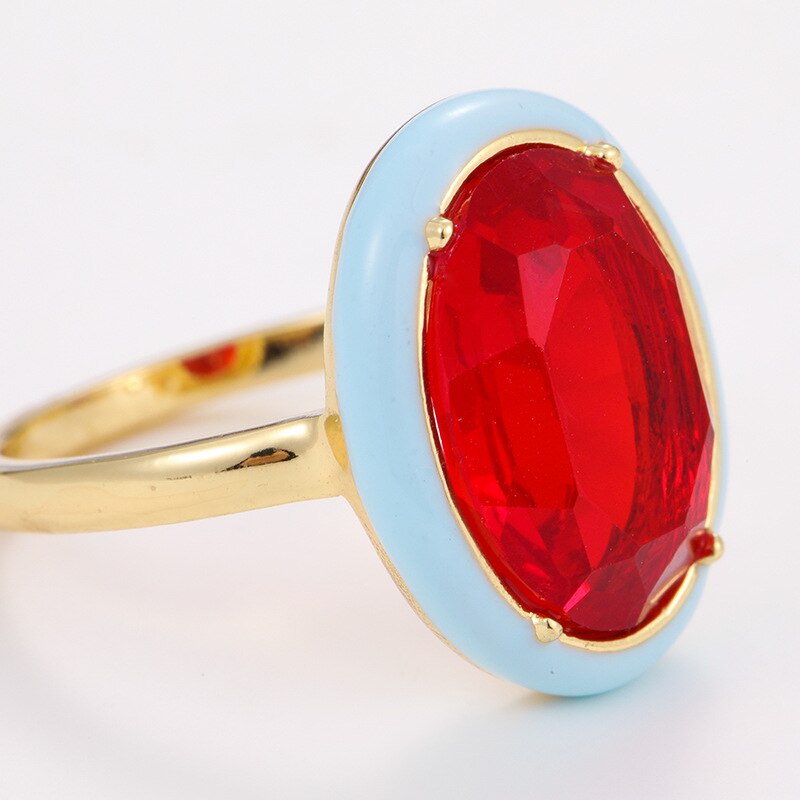 Onregelmatige Geometrische Vierkante Ronde Kleurrijke Crystal Rhinestone Zirkoon Druipend Olie Vinger Ring Voor Vrouwen Bruiloft Sieraden