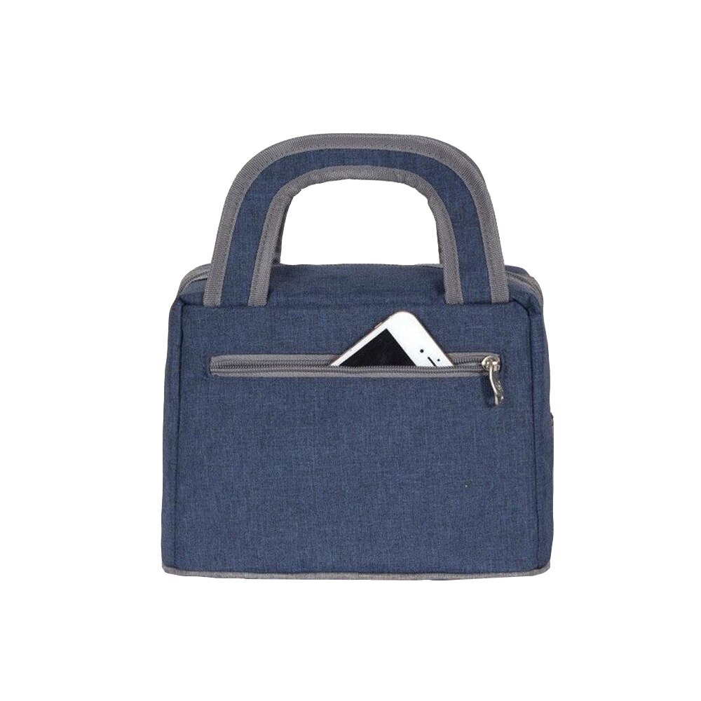 Geïsoleerde lunchtas, koeltas met matte waterdichte stof, wijd open handtas, draagbaar voor vrouwen en studenten op school.