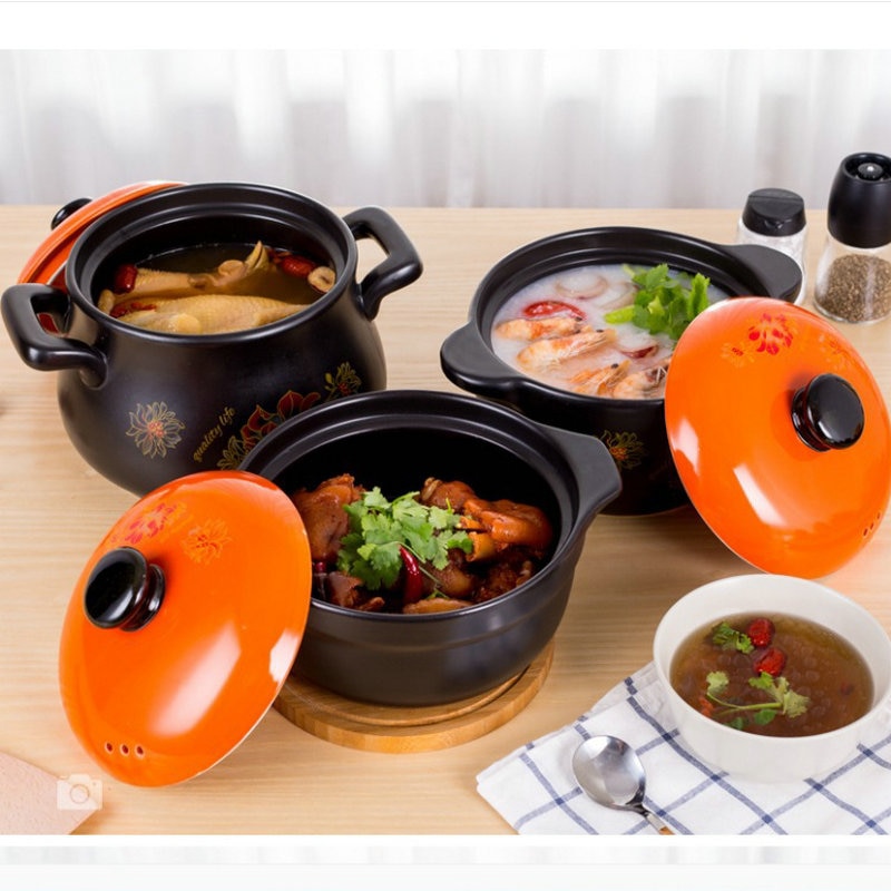 High Temperature Resistant Earthenware Soup Pot Soup Casserole Ceramic Open Flame Household Gas Clay Pot for cooking