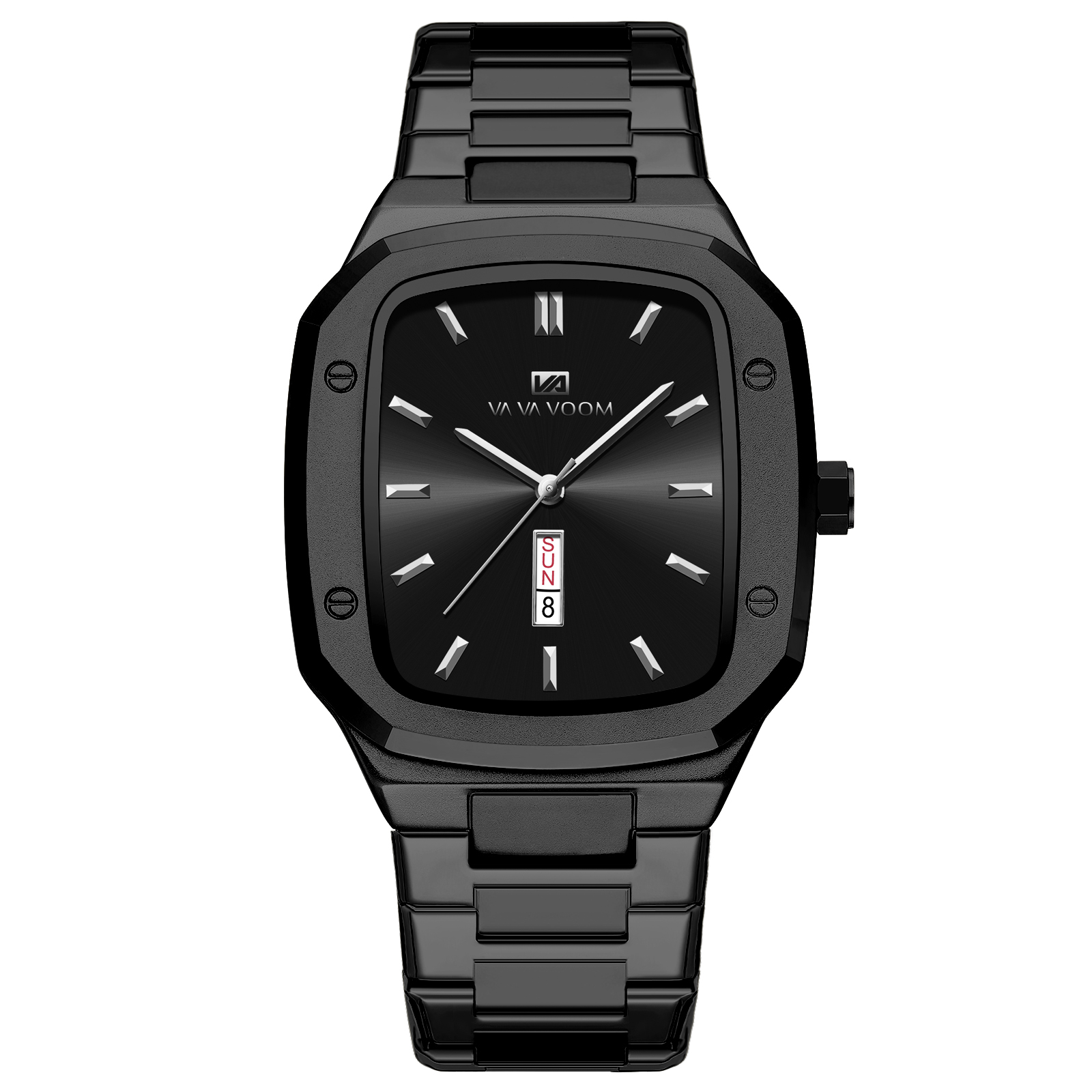 2024 reloj para hombre, correa cuadrada de acero inoxidable a la , oro azul, 3Bar, calendario semanal de cuarzo, reloj de pulsera deportivo de negocios simulado