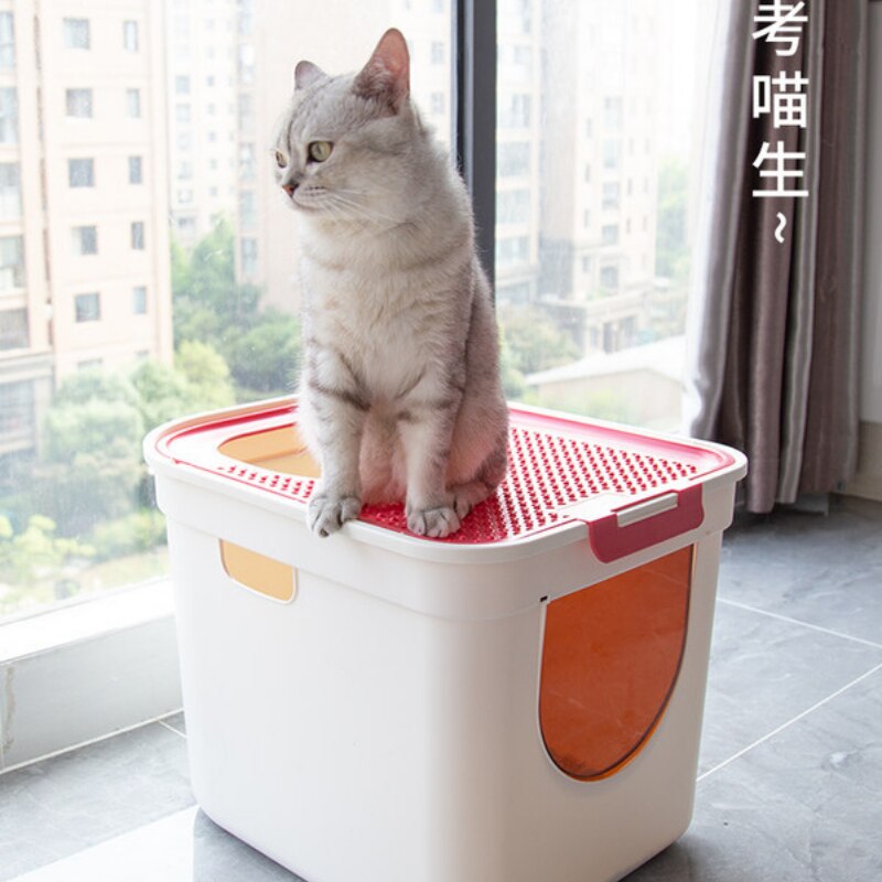 Full Enclosed Litter Box Cats Bedpans Pet Litter Tray Potty Toilet Anti Splash Deodorant Kitten Products Dormatory Cama Gato