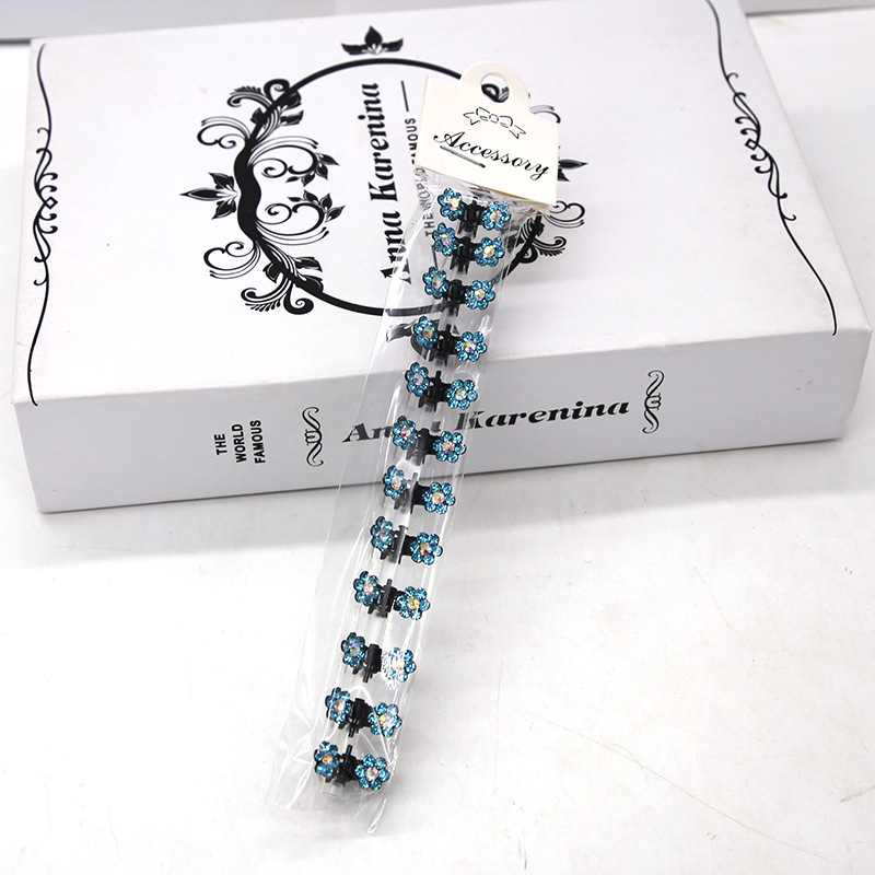 12 Stks/partij Haar Claws Meisjes Kleine Leuke Crystal Bloemen Metal Hair Clips Hoofdband Haarspelden Haar Oranment Mode Haaraccessoires: 1