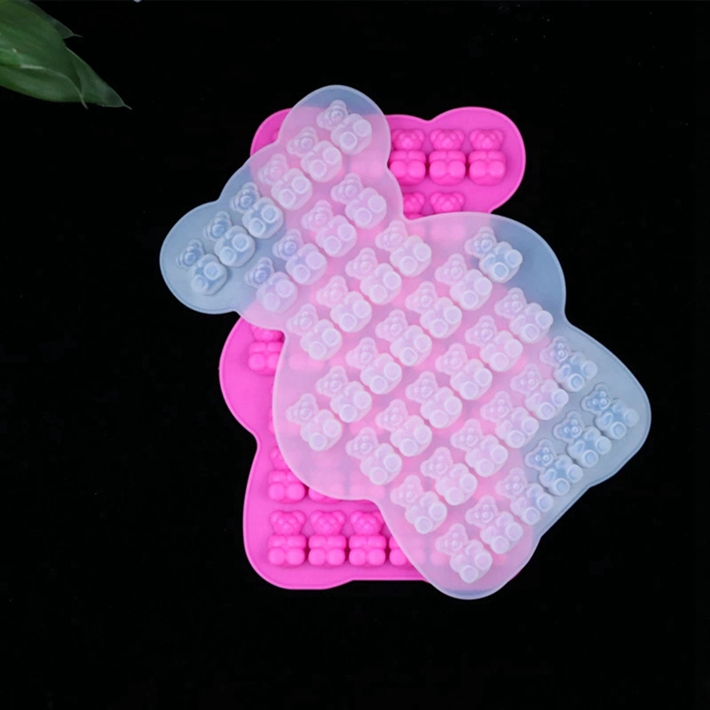 Specchio fai-da-te orso gommoso orso gommoso cristallo stampo epossidico torta da forno dolce a forma di orso quadrato di ghiaccio artigianato da forno a casa