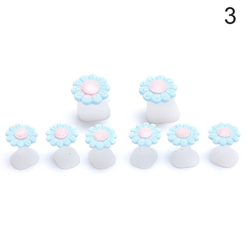 8 stk/sett tå silikon separator pedikyr blomst vanndråpe separator negle fotpleie verktøy nail art verktøy: Mørkegrå