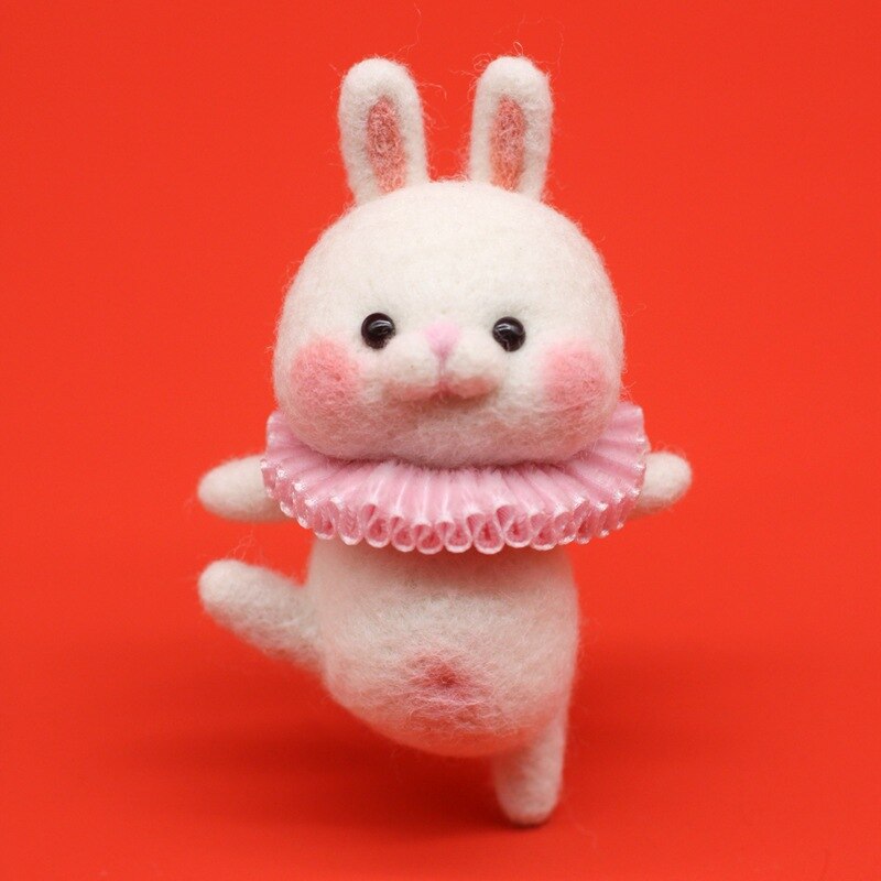 Cute Cartoon Animal DIY Wool Felt Handmade Craft Kit Needle Poked Kitting Unfinished Wool Felting Material: 10