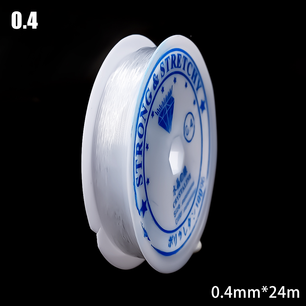0.4-1.2mm gennemsigtige strækbare elastiske krystallinjer perlere reb snor smykkerør tråd tråd gør-det-selv håndlavet armbånd halskæde: Hvid