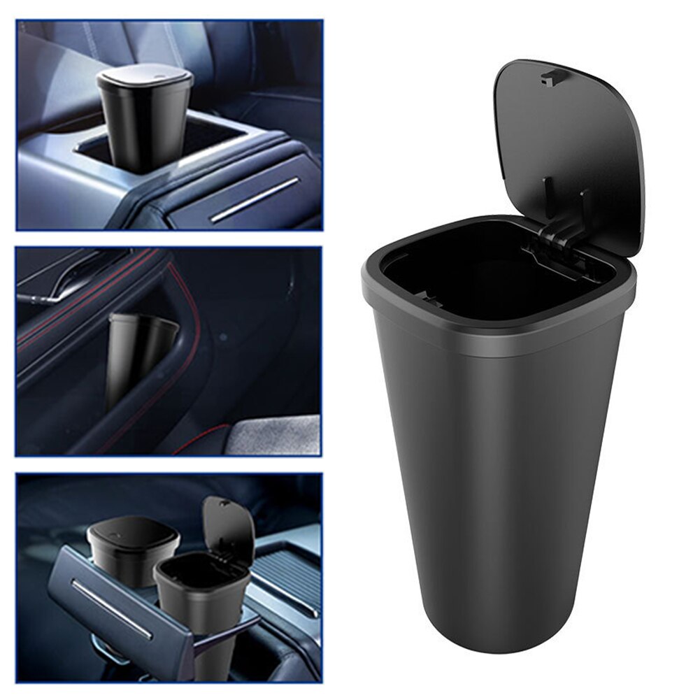 Universal Office Daily Garbage Kitchen Waste Peper Large Capacity Interior Accessories Leakproof With Lid Car Trash Can